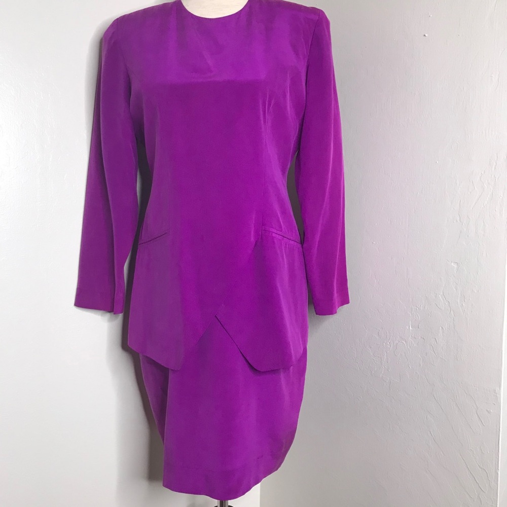 Silk Vintage 80s Fuchsia Dress Special Editions